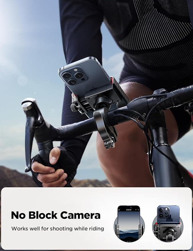 JOYROOM Motorcycle Bike Phone Mount Holder - Bicycle Handlebar Cell Phone Holder - Stroller Scooter Phone Clip for iPhone Samsung Galaxy 4.7''-7'' Smartphones