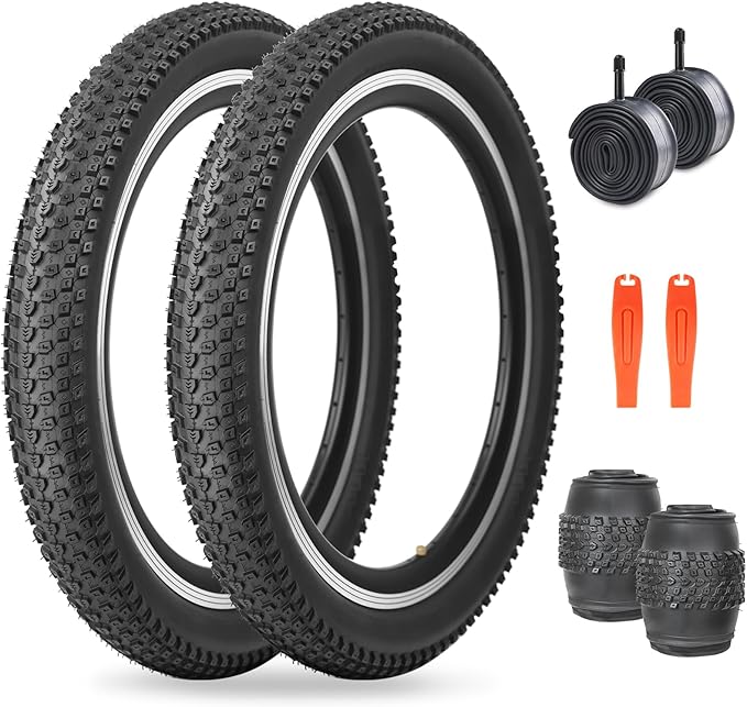 ZUKKA Bike Tire 20/24/26/27.5/29 x 2.125 Bike Tire 2 Pack Mountain Bike Tire Folding Replacement Tire for MTB Mountain Bike, Kids
