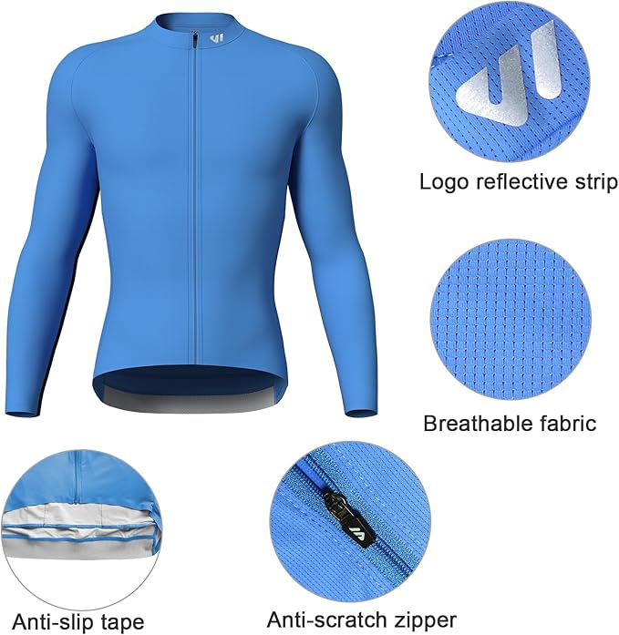 Lo.gas Cycling Jersey Men Short Sleeve, Road Bike Jerseys Full Zipper with Pockets, Bicycle Clothing Breathable Quick Dry