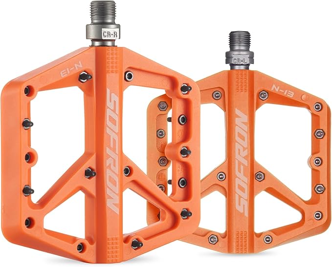 Nylon Bike Pedals, Lightweight Mountain Bicycle Pedals for BMX/Road Bikes, Lightweight, Non-Slip, Perfect for Mountain & Road Biking