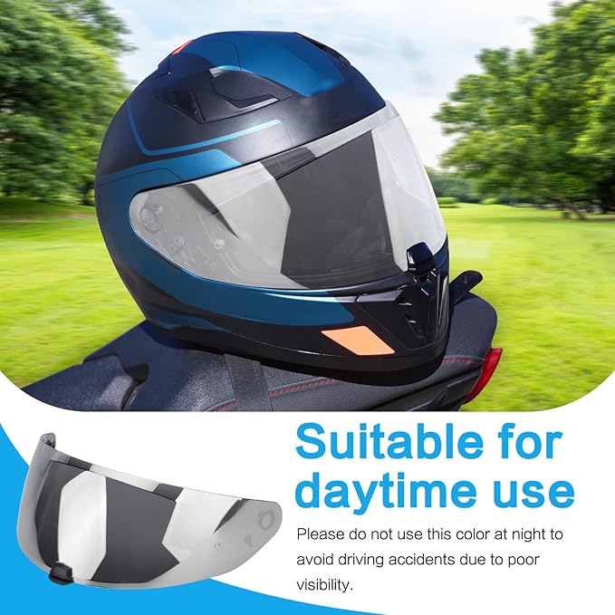 HJ-31 Shield Replacement Visor Fit for HJC i10 i70, Tinted Motorcycle Helmet Visor Motorcycle Helmet Accessories (Silver)