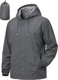 Men's Rain Jacket Waterproof Windbreaker Raincoat Cycling Running Hiking Golf Travel Gear Hood Lightweight Packable