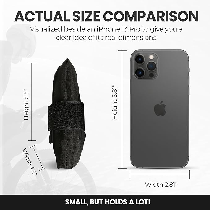 ALMSTHRE Roll Bike Saddle Bag - Midnight Black | 0.5L Compact Bike Seat Bag (5.5" x 4.5") | Premium Weather-Resistant Ripstop, Reinforced Ride Armor, 3 Organization Pockets with Mesh Zipper