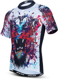 JPOJPO Men's Cycling Jersey Short Sleeved Mountain Bicycle Jerseys Breathable T- Shirt Tops S-3XL
