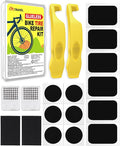 Bike Tire Repair Kit, Bicycle Inner Tube Puncture Patch Kits with 20 PCS Vulcanizing Patches, User Manual, Metal Rasp and Tire Lever, Bike Patch Kit for Mountain and Road Bike