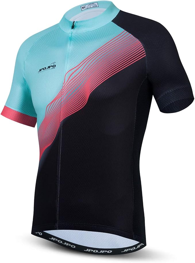 JPOJPO Men's Cycling Jersey Short Sleeved Mountain Bicycle Jerseys Breathable T- Shirt Tops S-3XL