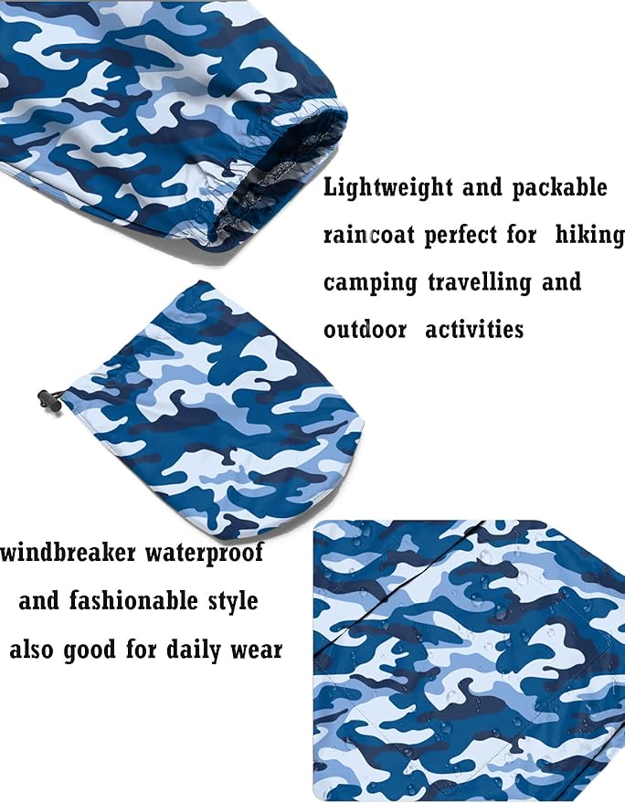 Avoogue Raincoat Women Lightweight Waterproof Rain Jackets Packable Outdoor Hooded Windbreaker