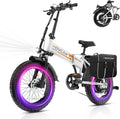 Movcan Q20 Folding Electric Bike, 52V 15.6Ah Removable Concealed Battery 20” Fat Tire Dirt Bike,1500W Motor 30 MPH Top Speed E Bikes, 7 Speed Dual Hydraulic Brake Electric Bikes for Adults