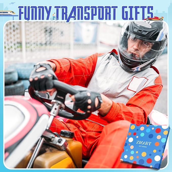 Zmart Funny Transportation Gifts - Race Car Train Motorcycle Tractor Bike Socks for Adult