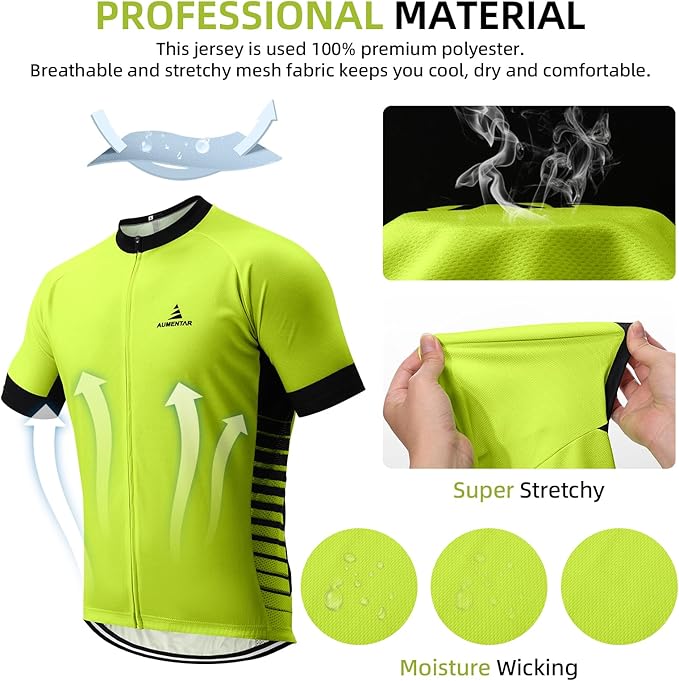 Men's Cycling Bike Jersey Long Sleeve - Moisture Wicking, Breathable, Quick Dry Biking Shirt Full Zipper
