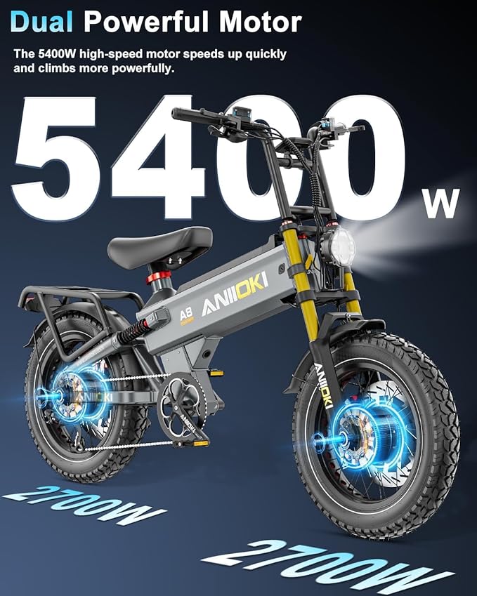 ANIIOKI Electric Bike for Adults,70Ah Removable Battery,200+ Miles Long Range,7-Gear Speed All-Terrain E-Bike