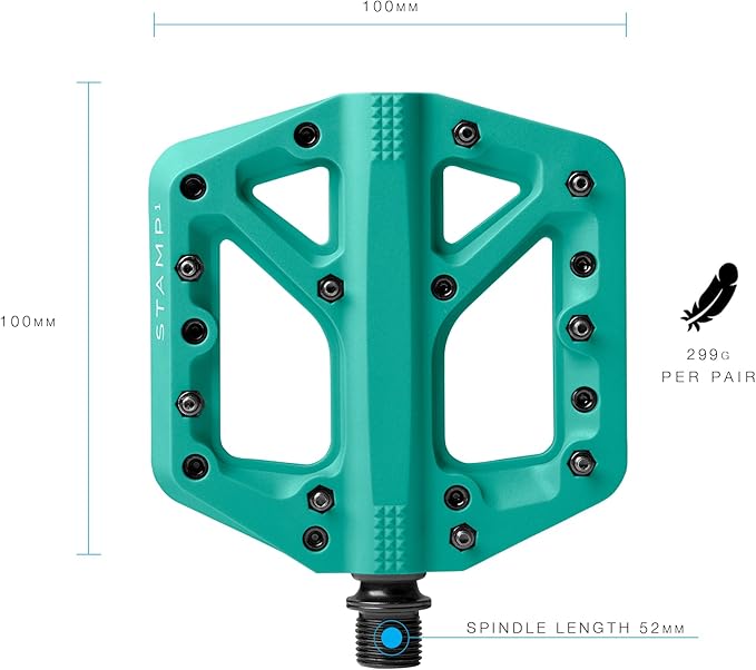 Crankbrothers Stamp Flat MTB Pedals - Size-Specific, Lightweight, Versatile, Durable Bike Pedals