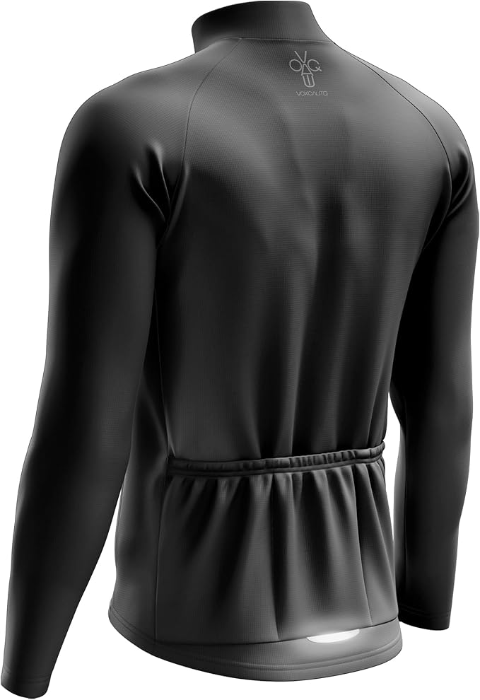 Men's Cycling Jersey Moisture Wicking Long Sleeve Full Zip Bike Road Riding Biking Shirts+ Cycling Glasses