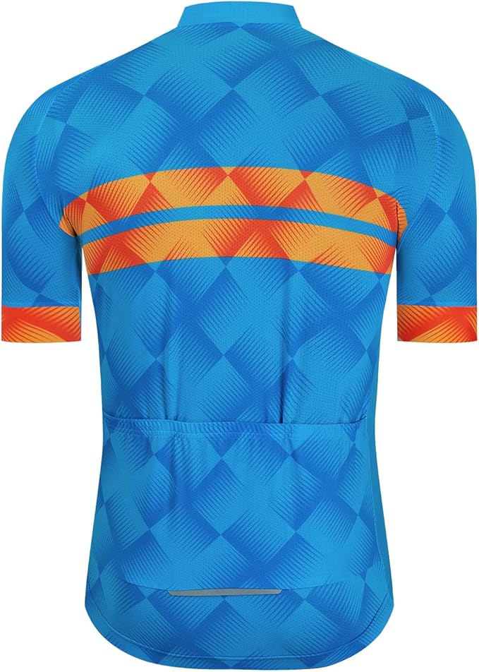 Men Cycling Jersey Skull Bike Short Sleeve Tops Quick-Dry Reflective 3-Pockets S-3XL