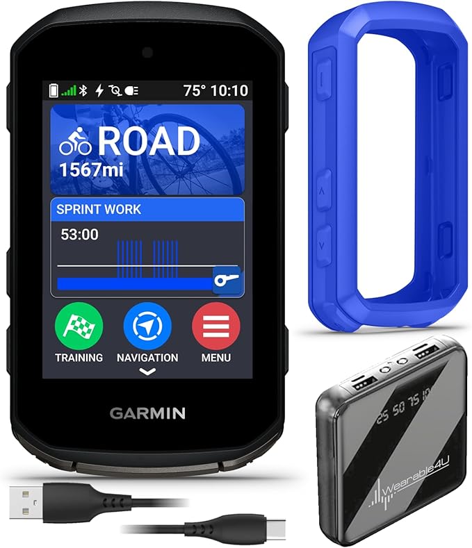 Garmin Edge 850 Compact GPS Cycling Computer, 2.7" Color Touchscreen Display, Bike-Specific Mapping, Advanced Training & Performance Insights + Silicone Case w/ Wearable4U PowerBank Bundle