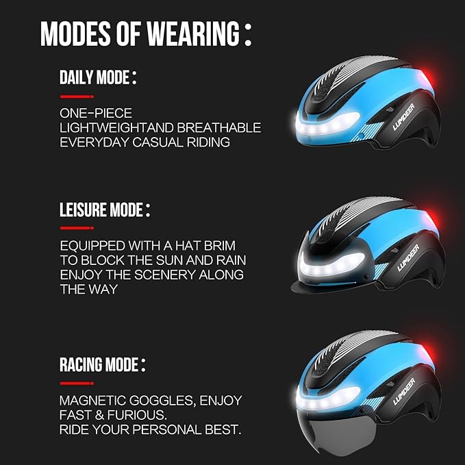 LUMDEER Smart E-bike Helmet with Remote Controlled Turn Signals, Electric Scooter Helmet for Adults with Front & Rear LED Lights, Bike Helmet with Photochromic Visor & Auto Brake Light for Men & Women