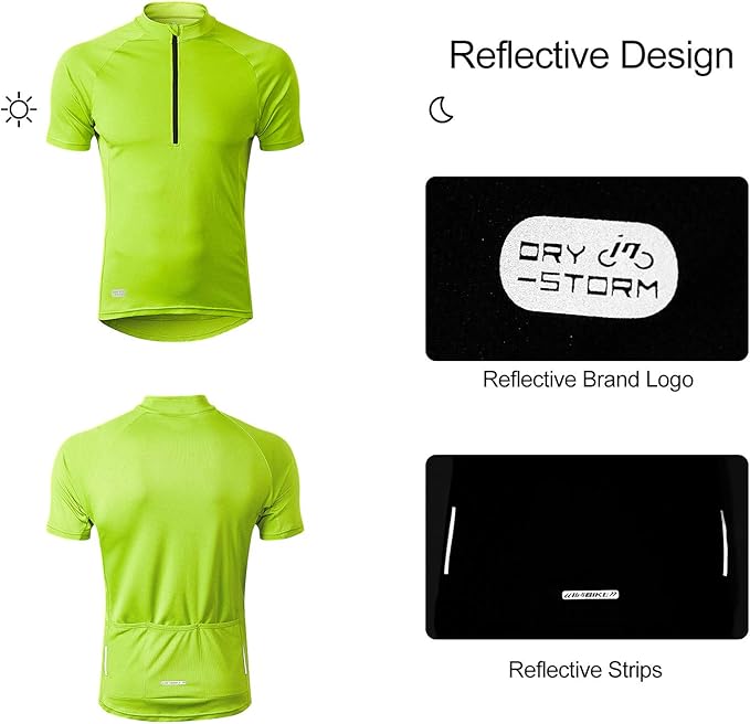 INBIKE Men's Cycling Jerseys Moisture Wicking Short Sleeve Quick Dry Bike Jersey Long Sleeve Running Tops Breathable