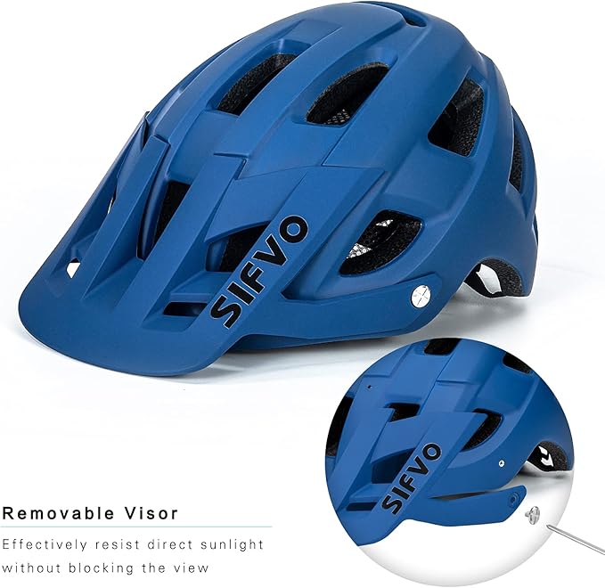 Bike Helmet, SIFVO Bike Helmets for Men and Women, Mountain Bike Helmet with Visor Helmets for Adults to Youth Bicycle Helmet Road Bike Helmet Safe and Comfortable 54-62cm【M/L】