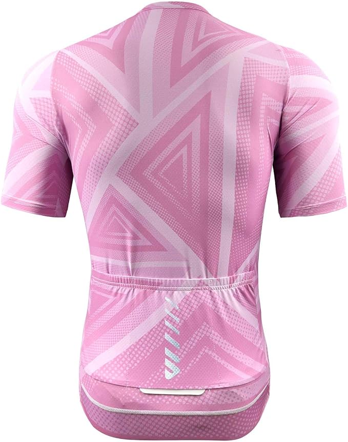 Wulibike Men's Cycling Jerseys Short Sleeve Bike Biking Shirts Full Zip with Pockets Road Bicycle Clothing