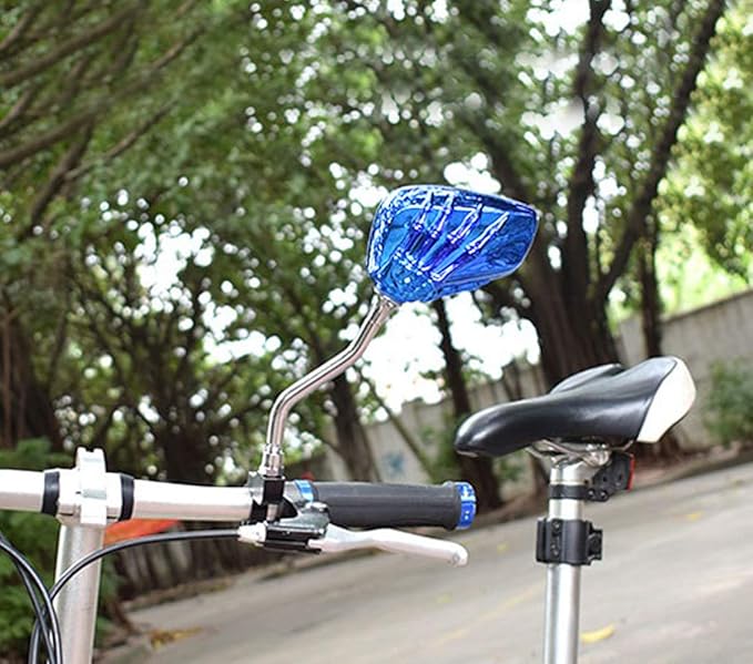 1 Pair Bicycle Mirror,Big View Bike Rear View Mirror Blindsight Multi Angle Adjustable Bike Mirror Billet Aluminum Chrome Plated Outside Skull Claw Style Also suitable for motorcycle mirror