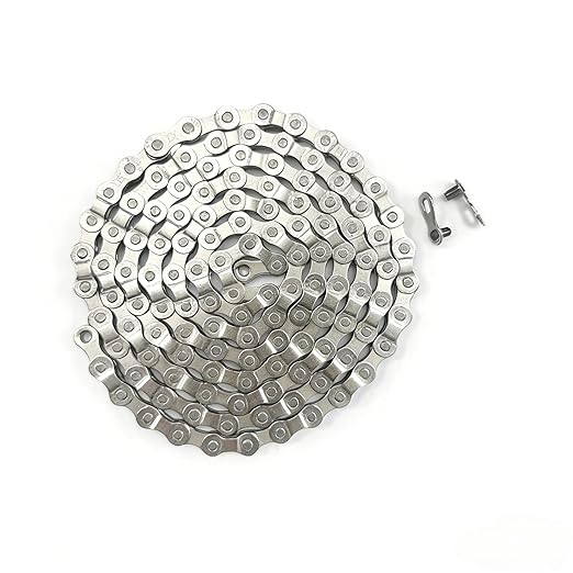 Ebike Chain, 6/7/8 Speed, Quick Link, 136 Links, Dark Silver