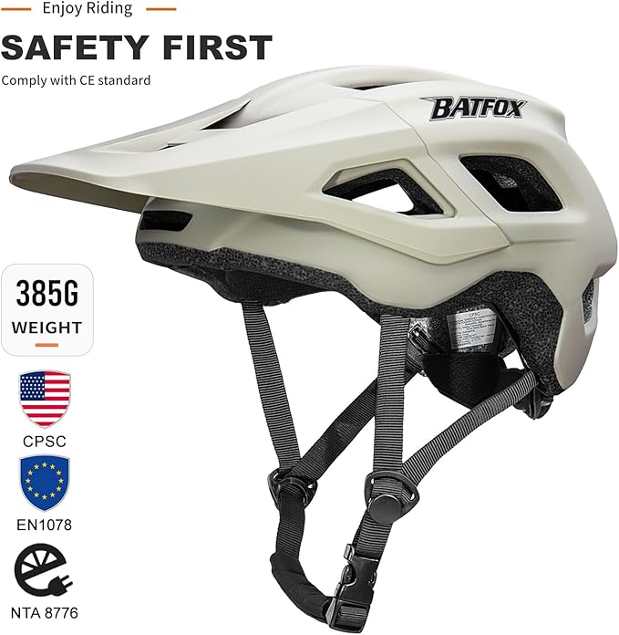 BATFOX NTA 8776 E-Bike & Mountain Bike Helmet for Adults Youth, E-MTB Cycling Helmet for Men Women (52-60CM)