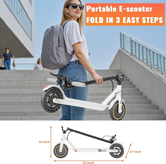 8.5" E Scooter for Adults 19/22 MPH 350/500W Motor 187.2/288.6/441WH Battery, Motorized Scooter Up to 22 Miles Range, Foldable Bearing 265 LBS/APP Control