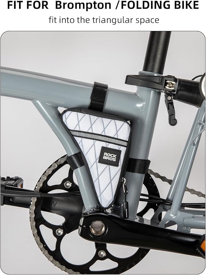 ROCKBROS Bike Frame Pouch Triangle Bike Pouch - Waterproof Small Bicycle Accessories for Boys Girls Men Women, Universally Compatible with Road Bikes, Brompton Bikes, Folding Bikes and Kids' Bikes