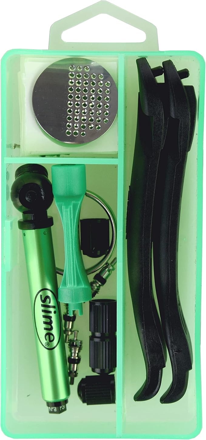 Slime 20482 Tire Tackle: Bike Tube Repair & Maintenance Kit, 33 Pieces
