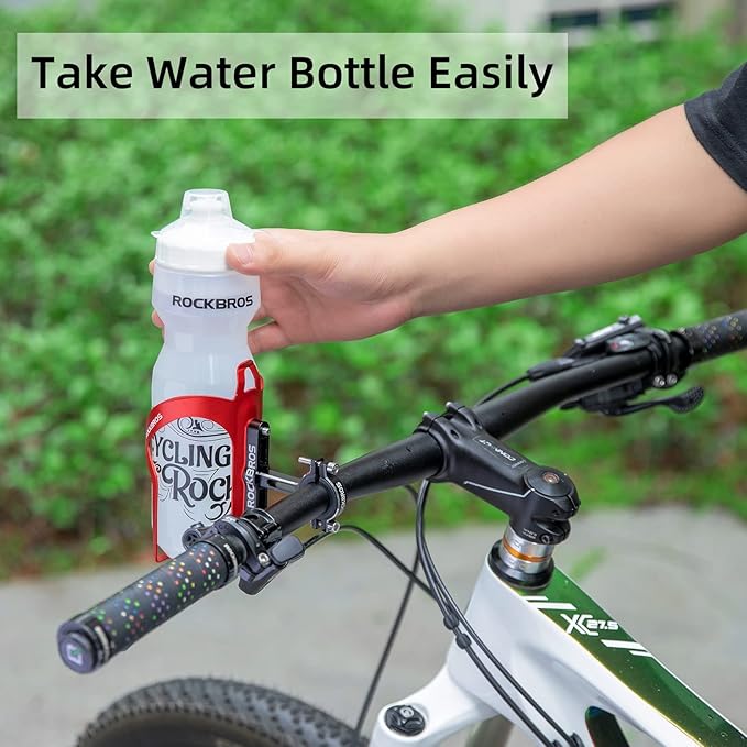 ROCKBROS Bike Cup Holder,2-in-1 Bicycle Bottle Bracket Aluminum Alloy Water Bottle Cages,Universal Rotation Cup Drink Holders for Bike Handlebars,Motorcycle,MTB,Boat,Walker,Wheelchair,Stroller，Orange