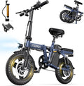 Folding Electric Bike for Adults Teens, Peak 1500W, 62 Miles PAS Range, 48V 16AH Removable Li Battery Ebike, 9 Shocks Full Suspension, 20 MPH Electric Bicycle, UL2849 Certified