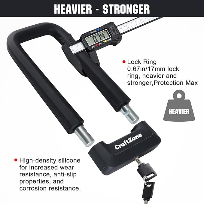 Bike Lock Heavy Duty Anti Theft with 4ft Security Cable Bicycle U Lock with Keys and Sturdy Mounting Bracket for Road, Mountain, and Electric Bikes,Bicycle Lock