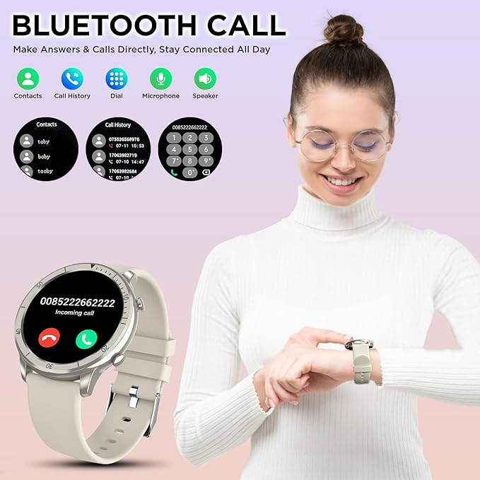 BENIO Smart Watch, Health Fitness Tracker Watch for Men Women IP68 Waterproof, Multi-Sport Mode Activity Tracker, Heart Rate/SpO2/Sleep/Stress Pedometer Step Calorie Counter for Android & iPhone