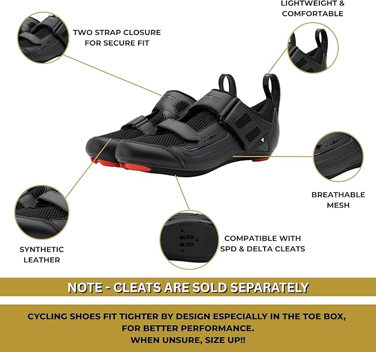 Tommaso Veloce II Cycling Shoes - Ride in Style - Peloton Shoes Triathlon Road Bike Indoor Cycling Men Women Compatible with Look Delta SPD SPD-SL Cleats White Black