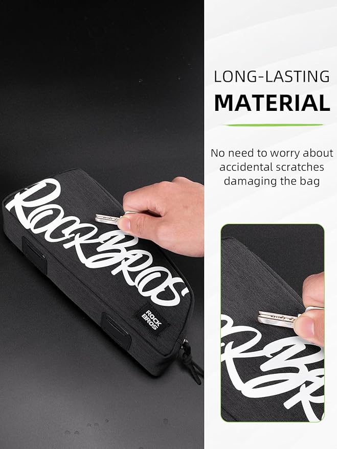 ROCKBROS Top Tube Bike Bag, Lightweight Bike Frame Bag, Quick Installation Bike Storage Bag, Small Bike Accessories Pouch for MTB, Road Bike