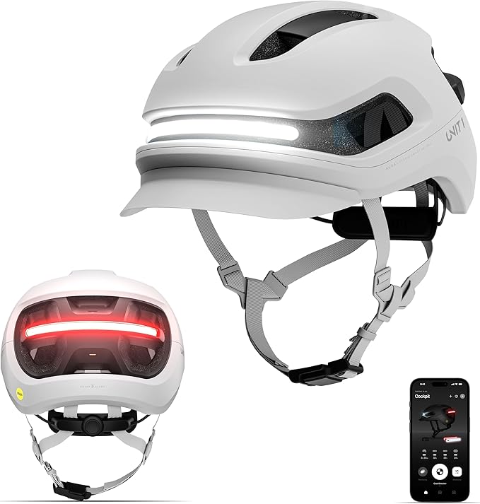 AURA Smart E-Bike Helmet with MIPS Safety, NTA-8776 Certified for 28mph, Integrated 500 Lumen LED Lights, Crash Detection, Turn Signals and Automatic Brake Light