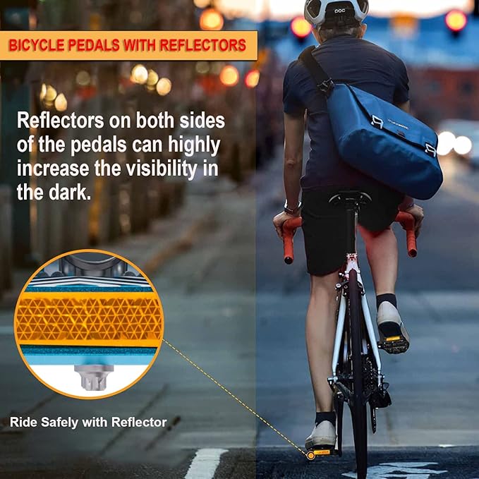 Mountain Bike Pedals - Dual Function Flat and Clipless Pedal - Bicycle Pedals with Reflectors Compatible with SPD, Platform Pedals for BMX Spin Exercise Peloton Trekking Bike