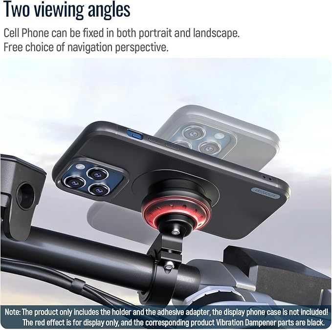Motorcycle Phone Mount,Bike Cell Phone Holder with Vibration Dampener module,Out Front Bicycle Handlebar Mount for Mountain Road EBike,Scooter,Moto,MTB,Quick Release Attach/Detach【Series C - 2nd Gen】