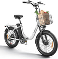 Electric Bike, 1000W Peak Folding Electric Bike, 486Wh 70 Miles Range Ebike, 20" Step-Thru Bicycle with Front Basket, Waterproof Removable Battery, 7 Speed, 25 MPH Max