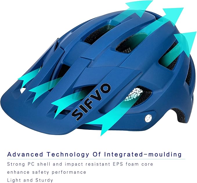 Bike Helmet, SIFVO Bike Helmets for Men and Women, Mountain Bike Helmet with Visor Helmets for Adults to Youth Bicycle Helmet Road Bike Helmet Safe and Comfortable 54-62cm【M/L】