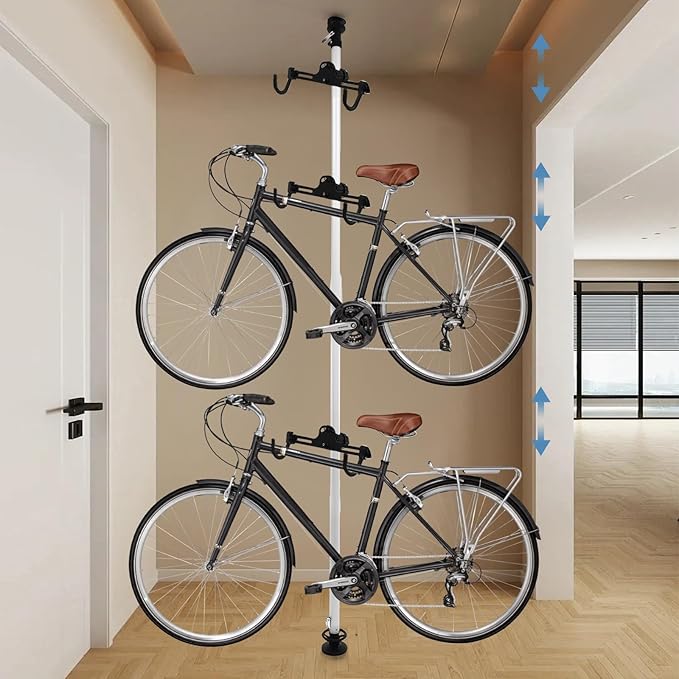 Bike Vertical Freestanding Hanger Parking Rack, Bike Stand, Height Adjustment 5.74-13.12ft, Applicable Tire Diameter Less than 29 In, Vertical Bracket for Bicycles