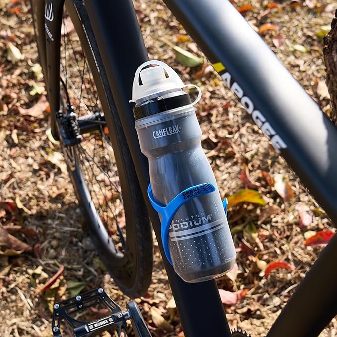 Corki Cycles Bike Water Bottle Holder, Right Side Load Water Bottle Cage for Road, Mountain, Gravel Bicycle Palatinate Blue 2 Pack