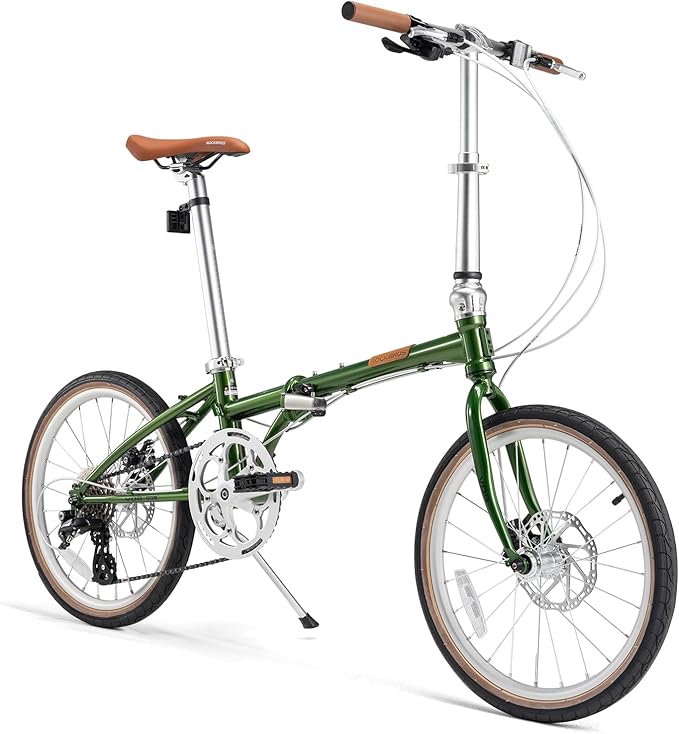 ROCKBROS VDS 20 Inch for Adults, 26lb Lightweight Foldable Bike for Women & Men, Shimano 8-Speed Adult Folding Bicycle with Disc Brakes, Portable Commuter City Bike