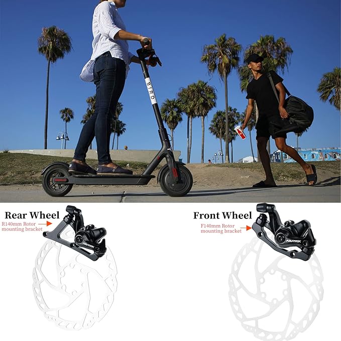 RUJOI RD01B-CAL140 Bike Disc Brake Caliper, Aluminum Mechanical Front and Rear Caliper for Road Bike, Mountain Bike