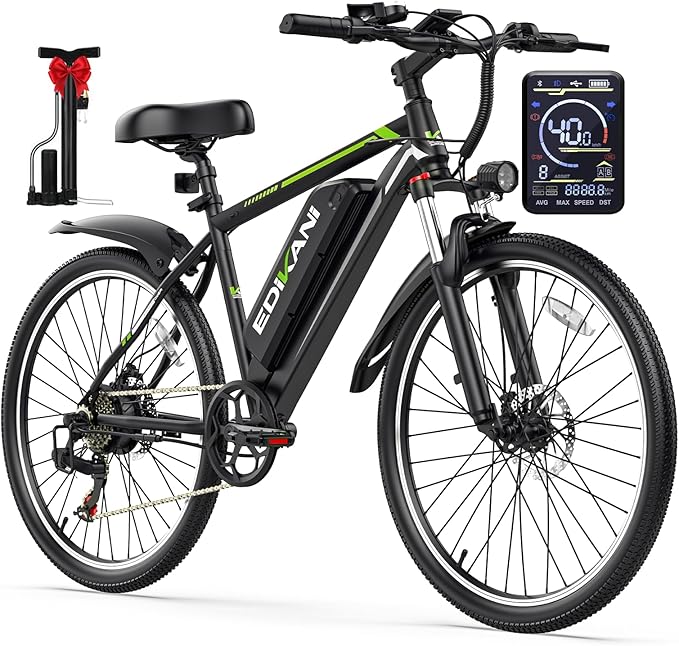 Electric Bike for Adults, Peak 1500W Ebike 26" Electric Mountain Bike 70 Miles Range, 648Wh Removable Battery, 40KMH Fast Commuter Electric Bicycle for Men, Lockable Front Suspension, 7-Speed Gears