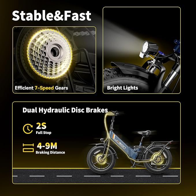 Jasion X-Hunter ST/PRO Foldable Electric Bike for Adults with 20'' Fat Tire,Up to 71-80 Miles Range Ebike,1800W/1400W Peak Motor,30+MPH E Bike,Full Suspension&Dual Hydraulic Disc Brakes Bicycles