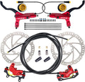 Zoom HB876E 2-PIN/3-PIN 4-Pistons E-Bike Electric Power-Off Hydraulic Brake Set with 180mm Rotors, Pre-Bled Hydraulic Disc Brake Caliper Lever for eBike (Included Mounting Adapter)