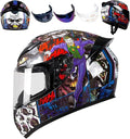 Full Face Motorcycle Helmet Racing Motocross Helmets with Pinlock Compatible Clear&Tinted Visors DOT Model Approved Street Bike Helmet