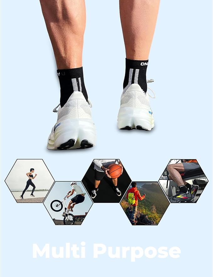 only U Quarter Running Socks – Premium Performance Moisture-Wicking Athletic Socks with Cushioned Anti-Blister Arch Support