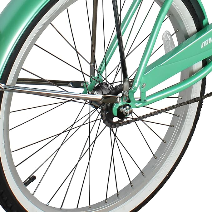 MICARGI 24/26 Inch Adult Cruiser Bicycle Hybrid Bike 1/7 Speeds Commuter Bike for Women, Men, Seniors,Step-Through or Step-Over Bike Steel Frame Multi Colors Style